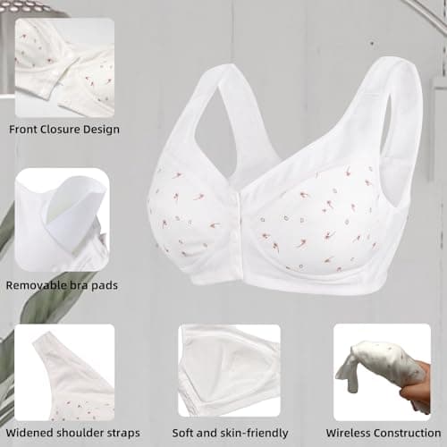 Comfortable Front Snap Daisy Bras for Older Women