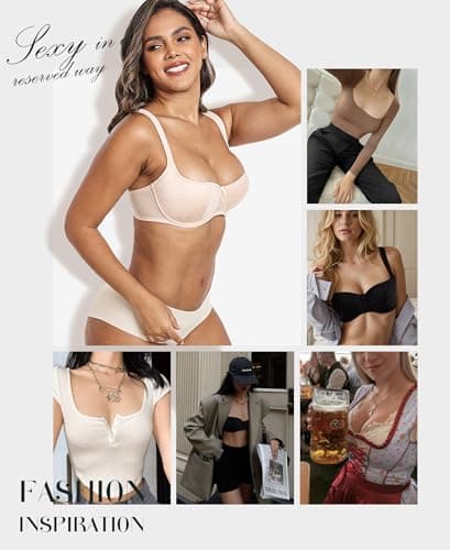 DotVol Plus Size Wide Straps Lace Balconette Underwire Bra