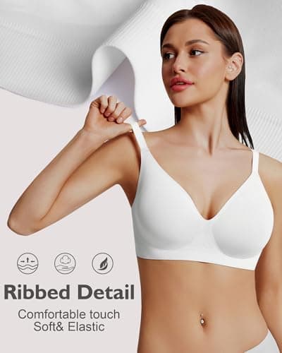 HORISUN Full Coverage V Neck Push Up Wireless Bra for Women