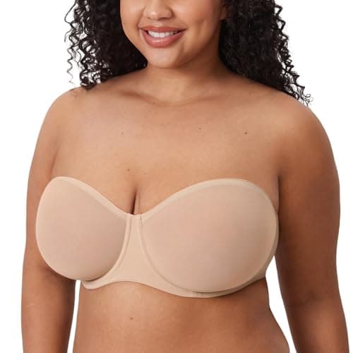 DELIMIRA Women's Comfortable Sheer Mesh Plus Size Unlined Bra