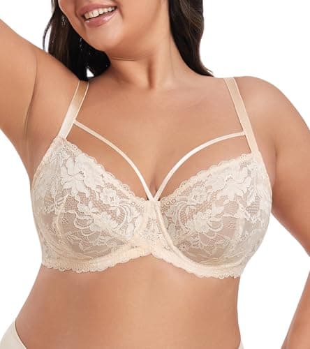 Sparkly Sexy Plus Size See-Through Bras for Women