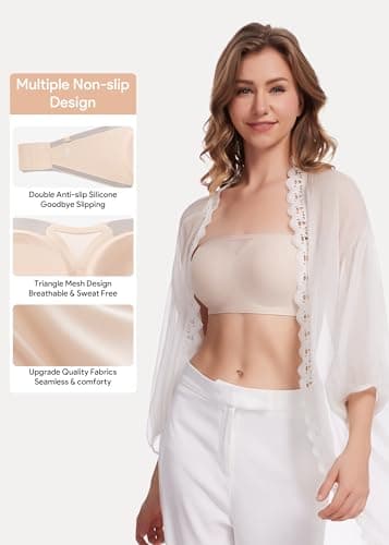 HBselect Seamless Non-Slip Silicone Padded Bandeau Bralette