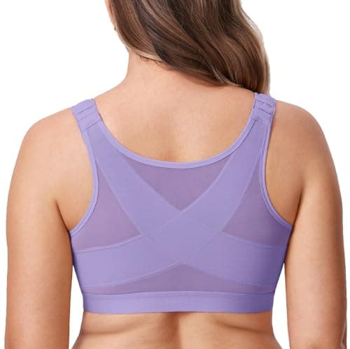Front Closure Posture Wireless Back Support Bra for Women