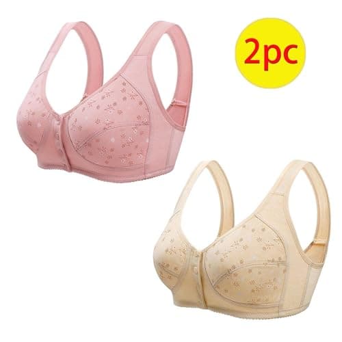 Daisy Button Down Wireless Sports Bra for Women