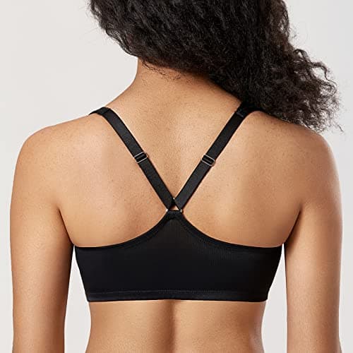 Delimira Women's Front Closure Plunge Racerback Bra B-H Cups