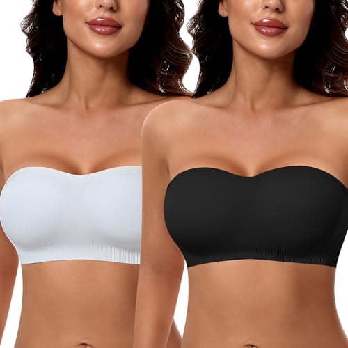 DOCUMO Women's Padded Strapless Silicone Bra