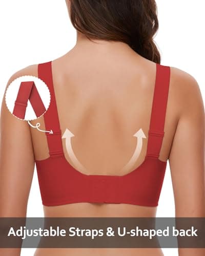 WOWENY Wireless Minimizer Bras for Women V-Neck Padded Bralettes