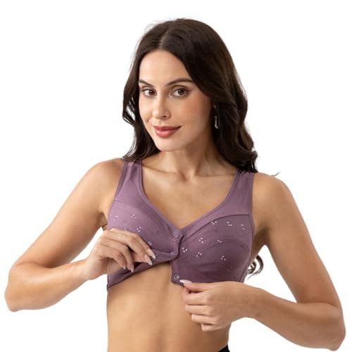 YVIVMEIE Women's Full Coverage Sports Bra with Front ClosureComfort Daisy Design