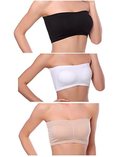 Venbond Women's Seamless Strapless Bralette Padded 3-4 Packs