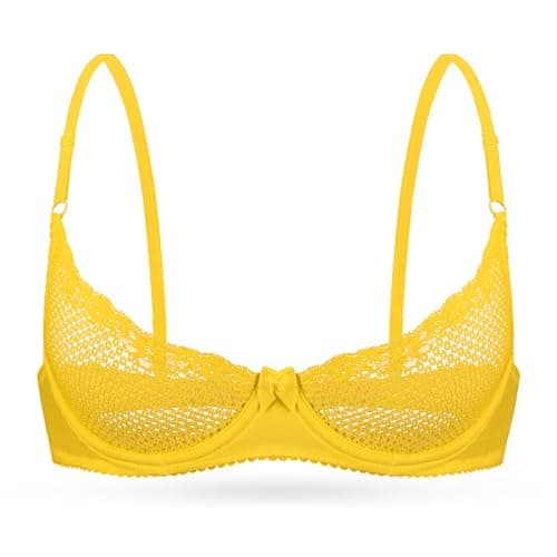 Wingslove Women's Seethrough Lace Balconette Underwire Lingerie