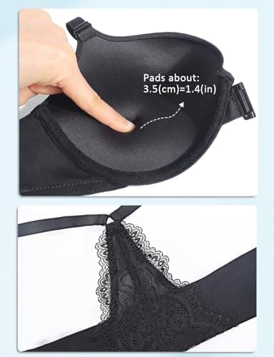 Upushall Women's Padded Push Up Front Closure Racerback Bras Add 2 Cups