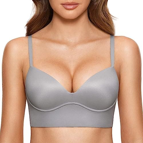 DOBREVA Women'sPush Up T-Shirt Bra No Underwire Plunge