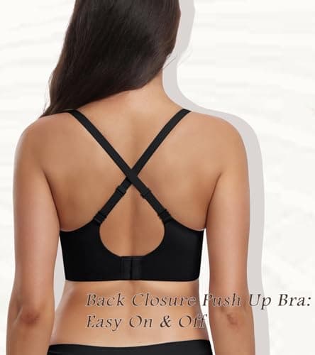 HACI Women's Plunge V-Neck Push Up Longline Bralette