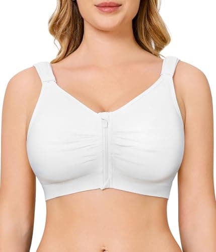 CYDREAM Wireless Zip Front Bra for Women - Comfortable Post-Surgery Compression