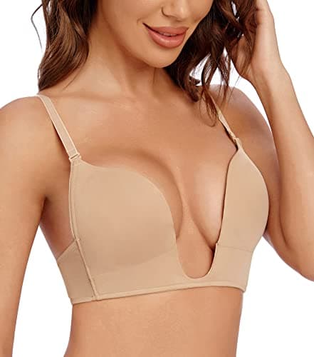 Wekofi Women's Deep V Plunge Bras for Convertible Low Back Style