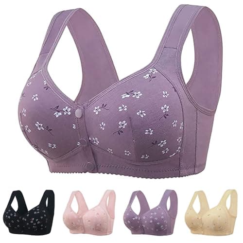 LBECLEY Daisy Bras for Older Women Full Coverage Cotton Comfort