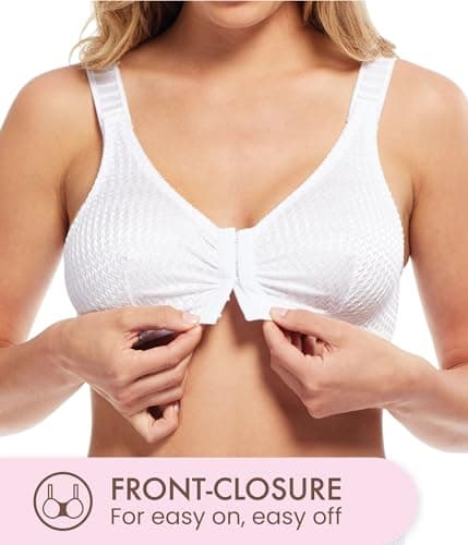 Wirefree Front Closure Bra for Women with Adjustable Straps by Carole Martin