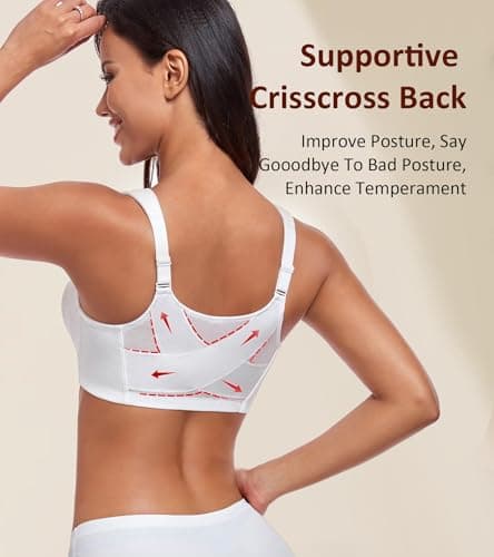 Women's Posture Support Front Closure Bra - Everyday Full Coverage Back Support Wireless Non-Padded
| HACI Women's Front Closure Posture Bra - Back Support Wireless Non-Padded
| Women's Everyday Full Coverage Posture Bra - Back Support Front Closure