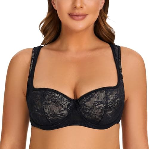 MELENECA Women's Padded Balconette Bras with Underwire