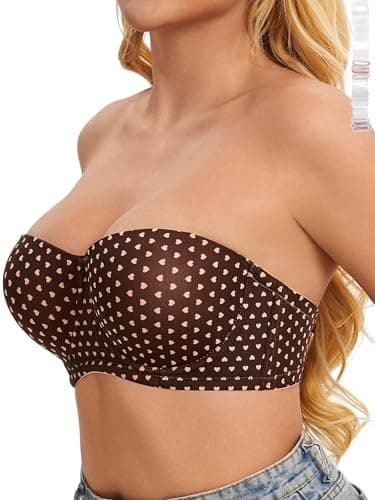 Dvpol Women's Clear Strap-pushup Bra for Big Bust, Never Moves on Party Cup B/C/D/DD/DDD/G