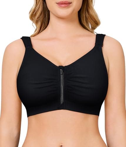 CYDREAM Wireless Zip Front Bra for Women - Comfortable Post-Surgery Compression