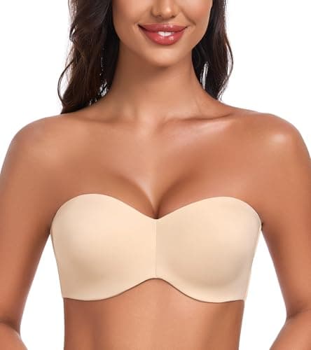 DotVol Women's Plus Size Seamless Underwire Strapless Minimizer Bra