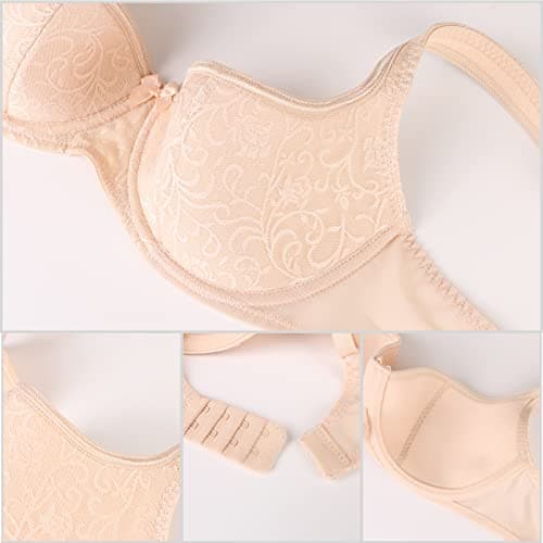 HACI Women's Sexy Balconette Demi Bra with Push-Up