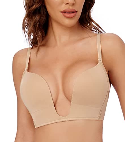 Wekofi Women's Deep V Plunge Bras for Convertible Low Back Style
