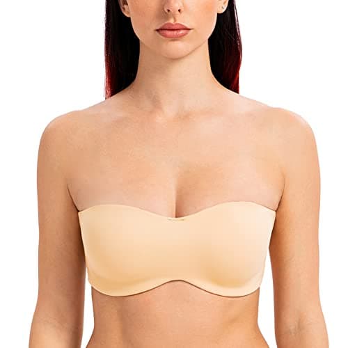 MELENECA Women's Underwire Strapless Bra for Large Bust Minimizer