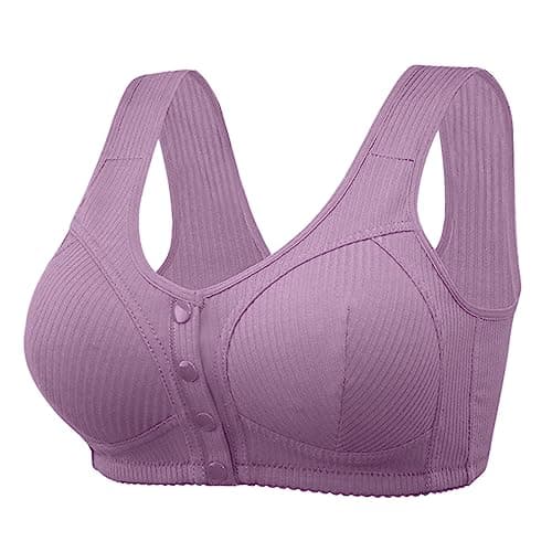 Cotton Full Coverage Wireless Front Closure Bra for Older Women