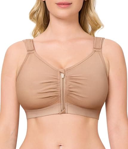 CYDREAM Wireless Zip Front Bra for Women - Comfortable Post-Surgery Compression