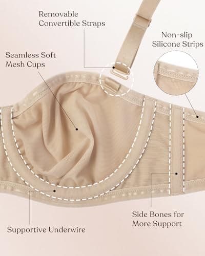 HSIA Plus Size Underwire Bra for Women Large Bust