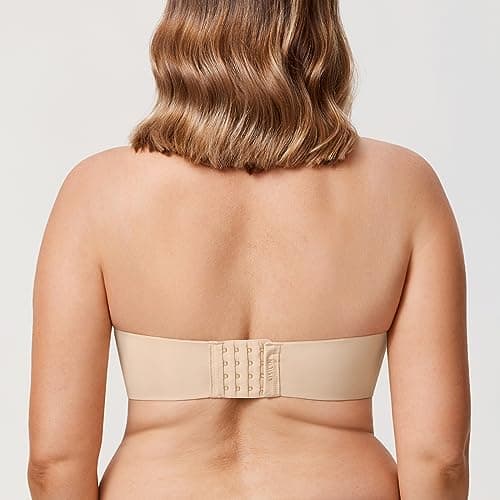 AISILIN Plus Size Strapless Underwire Bandeau Bra Support