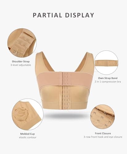 FeelinGirl Post-Surgery Bra with Front Closure & Breast Support