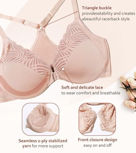 DotVol Women's Plus Size Underwire Bra for Large Bust