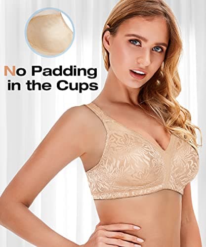 Wingslove Women's Wireless Minimizer Bra Plus Size