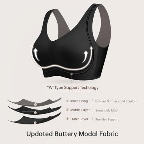 Domilo Wireless Full-Coverage Bras for Older Women Offer Support and Lift