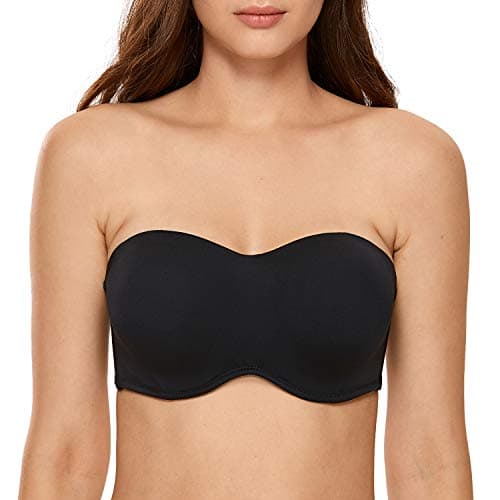DELIMIRA Seamless Underwire Strapless Bra for Big Bust