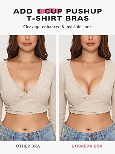 DOBREVA Women's Push Up Padded Bra No Underwire Comfortable