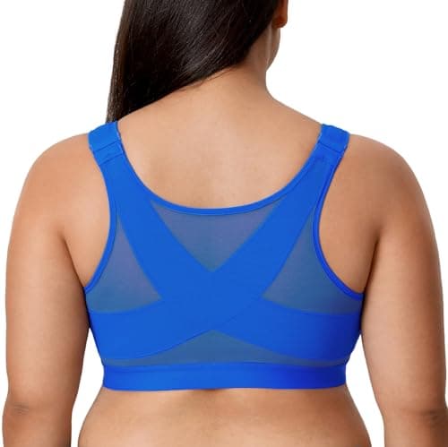 Front Closure Posture Wireless Back Support Bra for Women