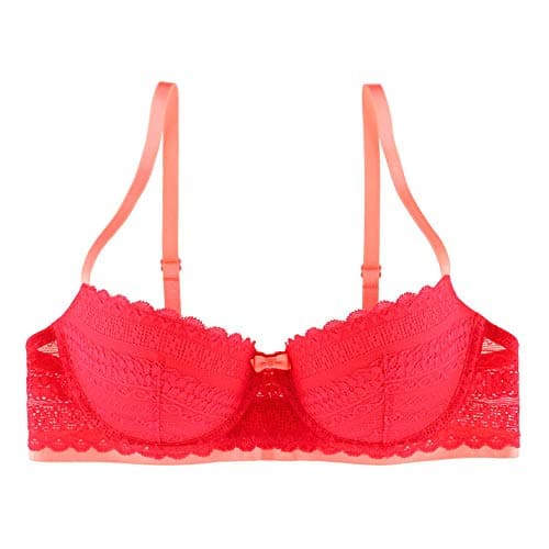 Undies.com Women's Geometric Lace Balconette Push Up Bra