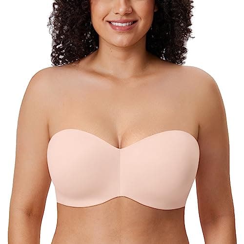 Delimira Women's Strapless Silicone-Free Minimizer Plus Size Bra