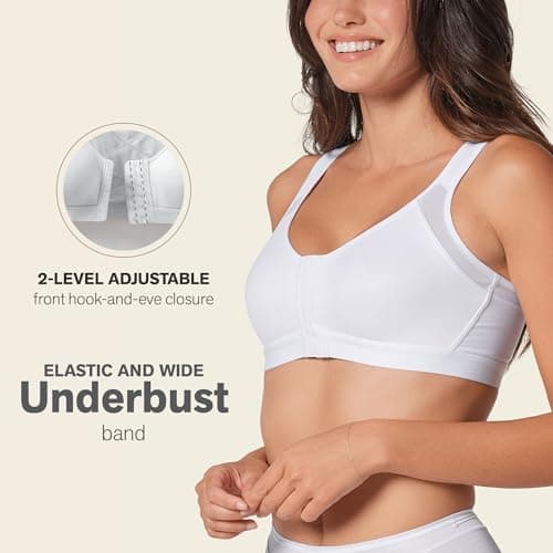 Leonisa Women's Wireless Back Support Bra, White, 40C