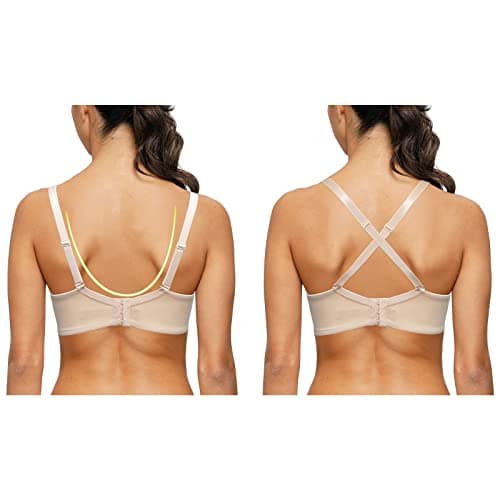 Thick Padded Underwire Plunge Lace Bra for Women Lift Support Add One Cup
