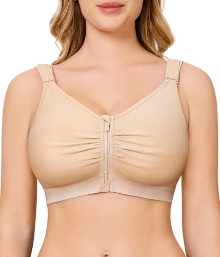 CYDREAM Wireless Zip Front Bra for Women - Comfortable Post-Surgery Compression