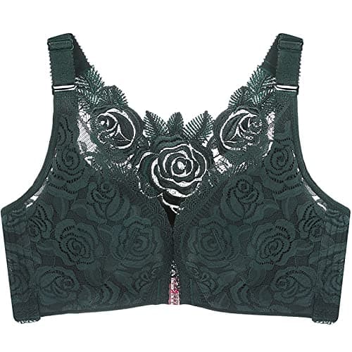 KIDELI Comfort Rose Bra - Floral Secrets Front Closure Lace Wire-Free Push-Up