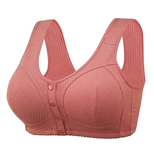 Cotton Full Coverage Wireless Front Closure Bra for Older Women