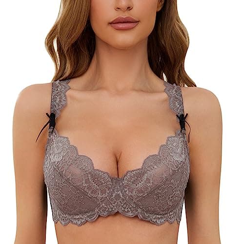 GuoEappa Women's Full Coverage Lace Balconette Bralette
