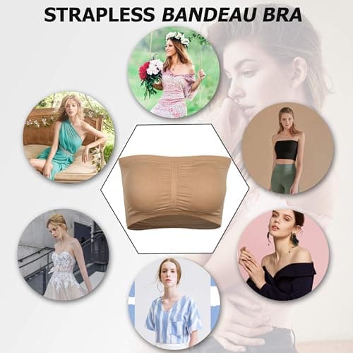 DD Demoiselle Women's Seamless Strapless Bralette 3/2 Packs