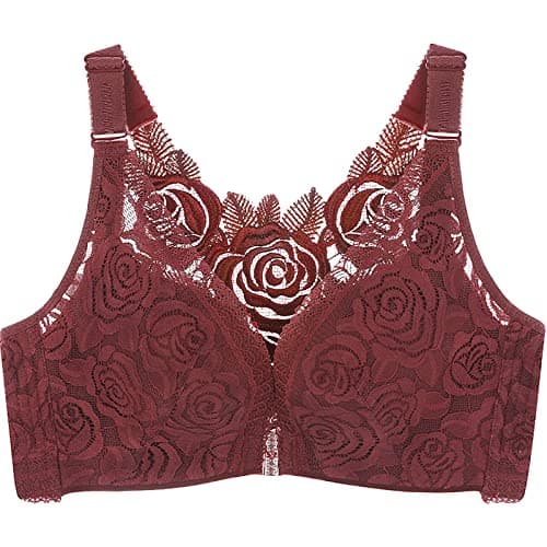 KIDELI Comfort Rose Bra - Floral Secrets Front Closure Lace Wire-Free Push-Up